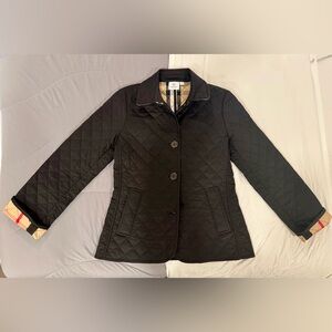 Burberry Black Quilted Utility Jacket with Classic Collar